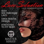 Master Series Lace Seduction Bondage Masker - Zwart
