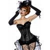 Satijnen burlesque corset strik zwart