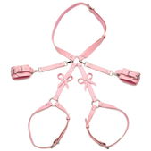 Strict Bondageharnas met strikken XL/2XL - Roze