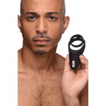 Vibrating Taint Stim Cock Ring - Zwart