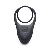Trinity Men Vibrating Taint Stim Cock Ring - Zwart