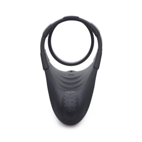 Trinity Men Vibrating Taint Stim Cock Ring - Zwart