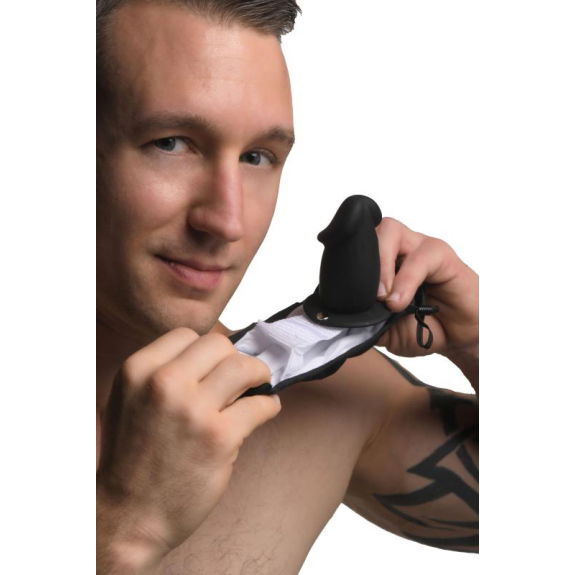 Master Series Mouth-Full Dildo Gezichtsmasker - Zwart