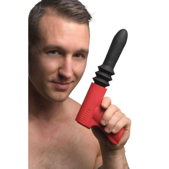 Master Series Stotende Pistola Vibrator - Zwart/Rood