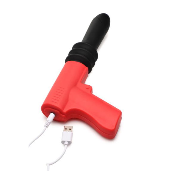 Master Series Stotende Pistola Vibrator - Zwart/Rood