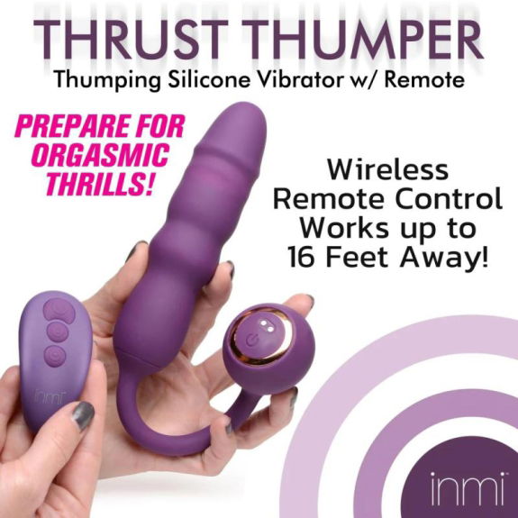 Inmi Thru Thumper Stotende Siliconen Vibrator met Afstan Inmi Thru Thumper Stotende Siliconen Vibrator met Afstan