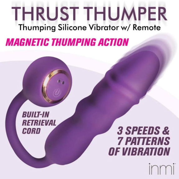 Inmi Thru Thumper Stotende Siliconen Vibrator met Afstan