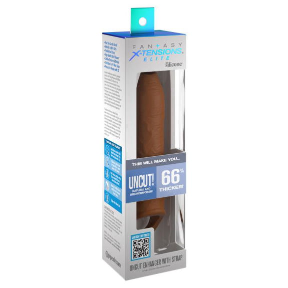 Fantasy X-tensions Uncut Penissleeve Met Ballstrap - Tan