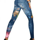 Legging met spijkerbroekprint