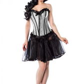 Rockabilly corset zwart-wit