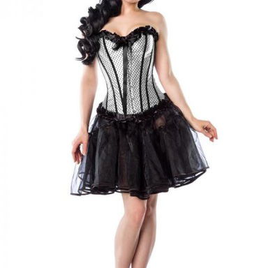 Rockabilly corset zwart-wit