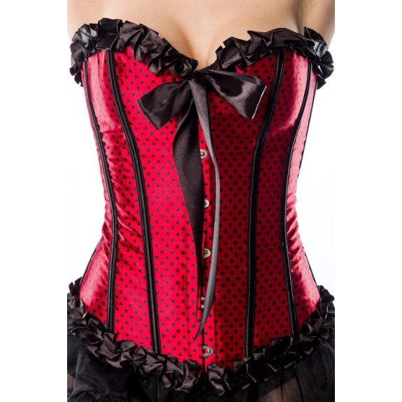 Rockabilly corset zwart-rood