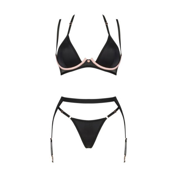 Obsessive Prachtige set met jarretel - Zwart
