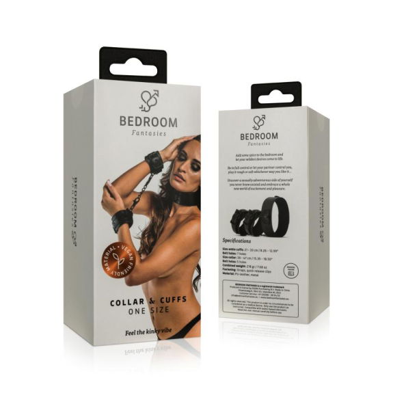 Bedroom Fantasies Halsband & Polsboeien - Zwart