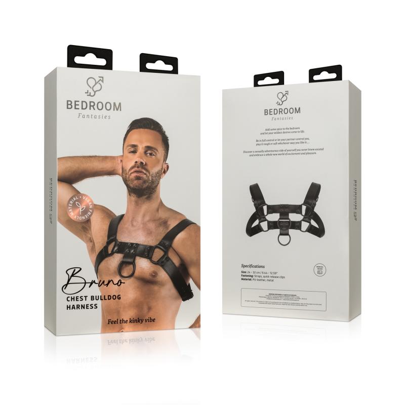 Bruno Bondage Harnas - Zwart - afbeelding 3