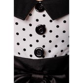 Rockabilly-jurk wit/zwart stip
