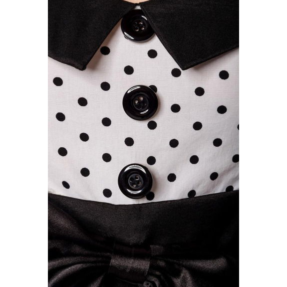 Rockabilly-jurk wit/zwart stip