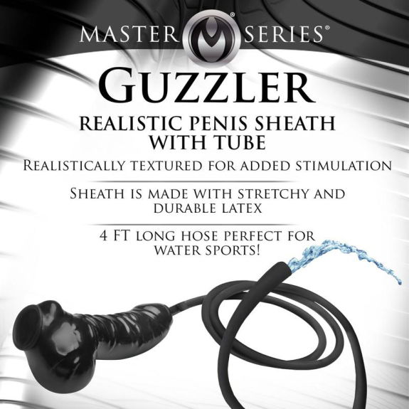 Guzzler Realistische Latex Penis Sleeve Met Slang Guzzler Realistische Latex Penis Sleeve Met Slang