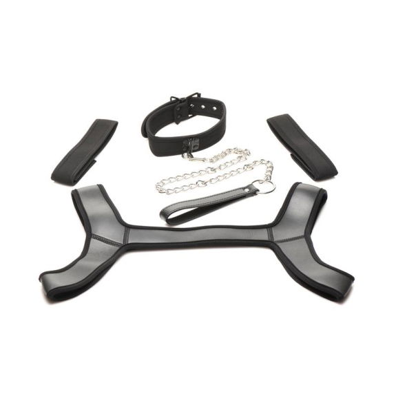 Master Series Complete Puppy Bondage Set - Zwart