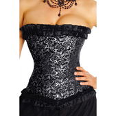 Halfborst corset zwart-zilver