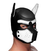 Master Series Spike Puppy BDSM Hood - Zwart/Wit