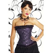 Halfborst corset zwart-paars