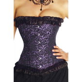 Halfborst corset zwart-paars
