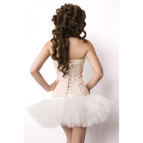 Brokaat corset creme
