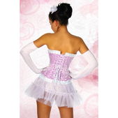 Brokaat corset wit-roze