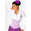 Onderbust brokaat corset wit-roze