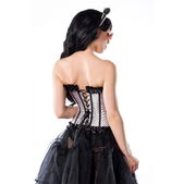Rockabilly corset zwart-wit gestipt