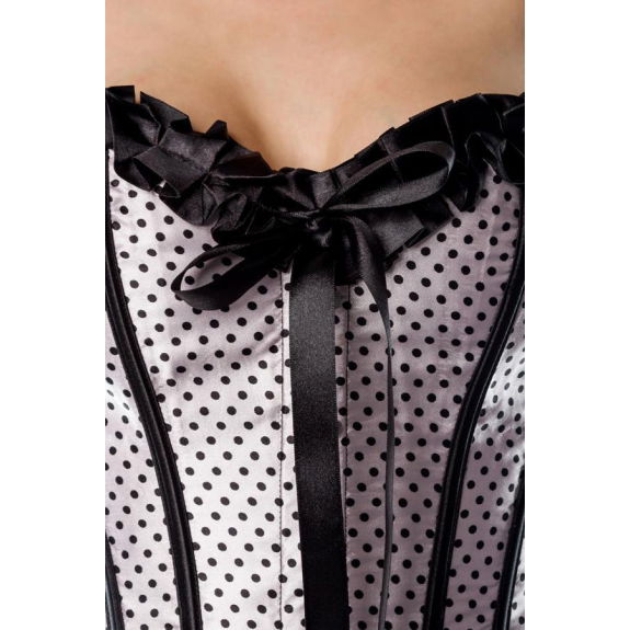 Rockabilly corset zwart-wit gestipt