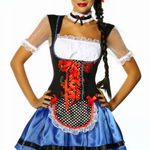 Dirndl jurk rood/zwart/wit