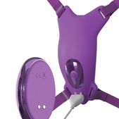 Vlinderharnas met vibratie en afstandsbediening paars