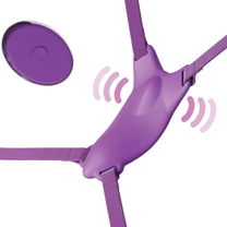 Vlinderharnas met vibratie en afstandsbediening paars