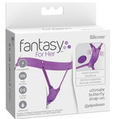 Vlinderharnas met vibratie en afstandsbediening paars