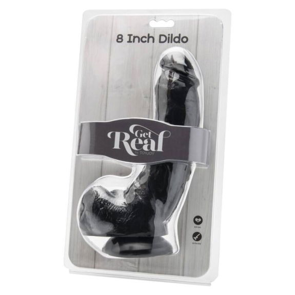 Get real - Realistische Dildo 20,5 cm met Ballen Zwart