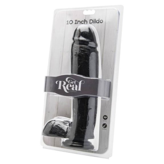 Get real - Realistische Dildo 25,5 cm met Ballen Zwart