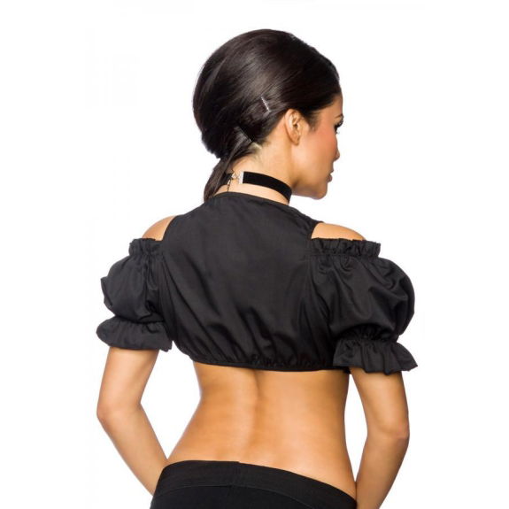Dirndl blouse schouderbandjes zwart