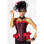 Burlesque corset rood ruches strikken Burlesque corset rood ruches strikken