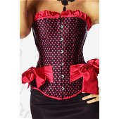 Burlesque corset rood ruches strikken