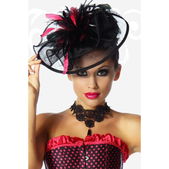 Burlesque corset rood ruches strikken