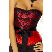 Rood corset kanten top