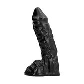 All Black - Dildo 23 cm met Aders - Zwart