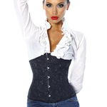 Onderbust taillecorset zwart barok print