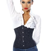 Onderbust taillecorset zwart barok print