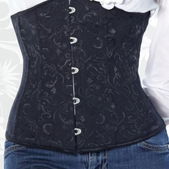 Onderbust taillecorset zwart barok print