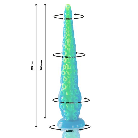 Scylla Fluorescerende Dunne Tentakel Dildo Grote Maat
