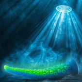 Scylla Fluorescente Dunne Tentakel Dildo Klein Formaat