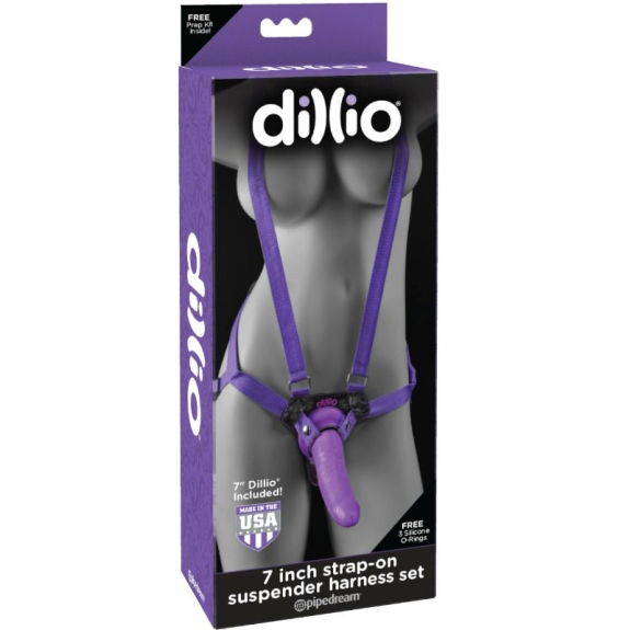 Dillio - Stijlvol 7-Inch Strap-On Suspender Harnas Set